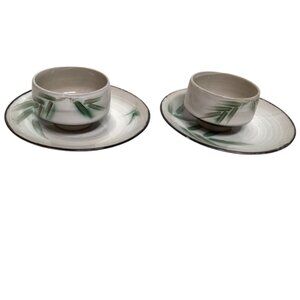 🌸 Two Gorgeous Otagiri Vintage Japanese Tea Ceremony Cups With Saucers 🍐